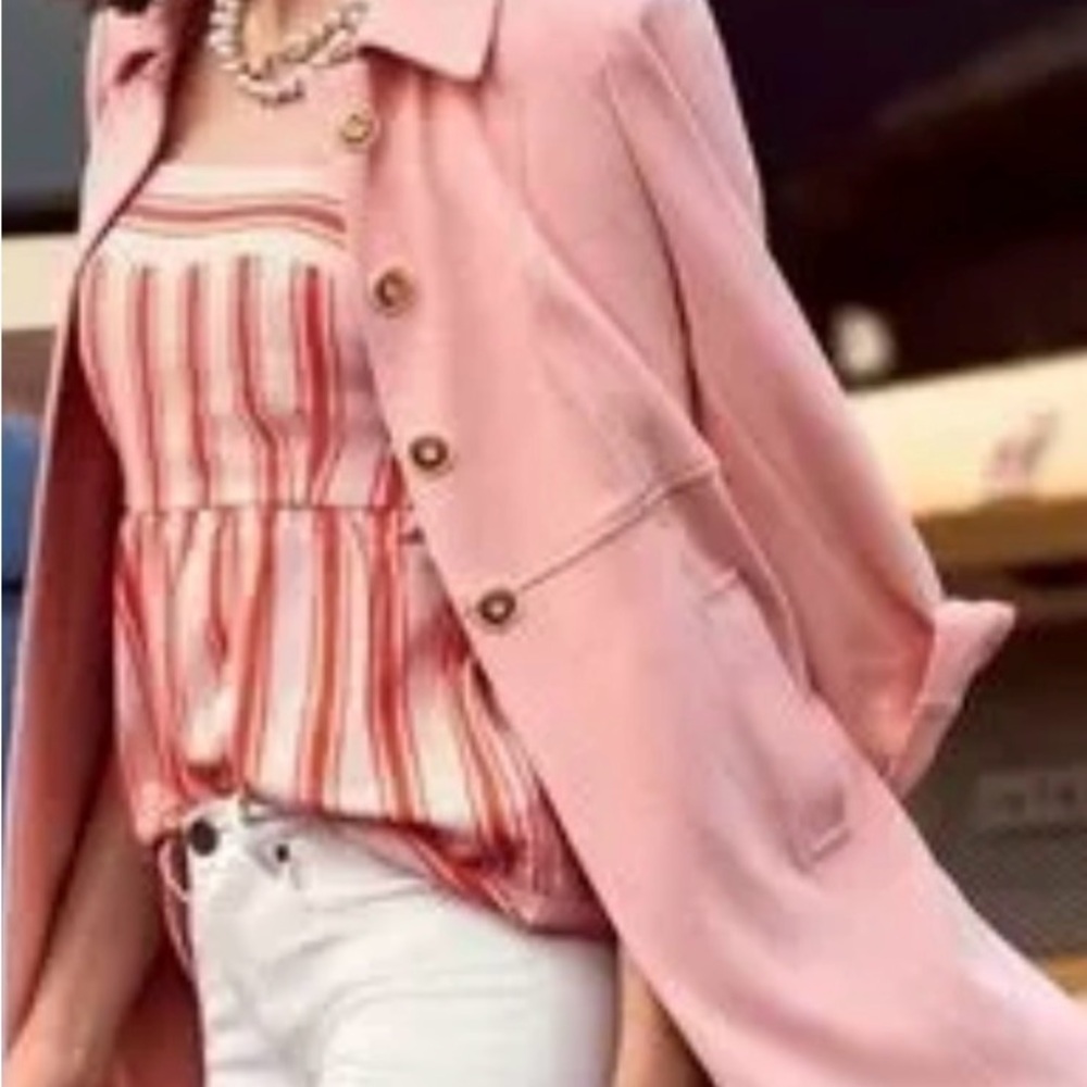 CAbi "Take 5 Topper" Light Pink Trench Coat - Picture 2 of 12